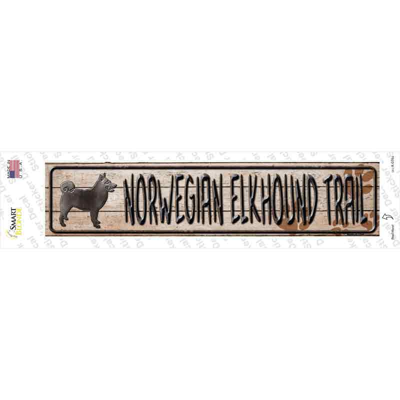 K-076s-M Norwegian Elkhound Trail Novelty Narrow Sticker Decal - Medium