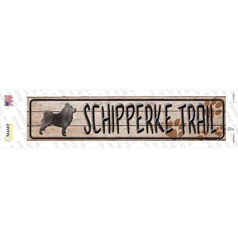 K-083s-M Schipperke Trail Novelty Narrow Sticker Decal - Medium