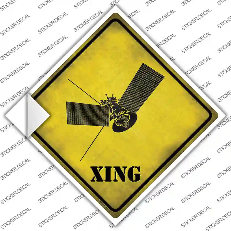 CX-150s-L Satellite Xing Novelty Diamond Sticker Decal - Large