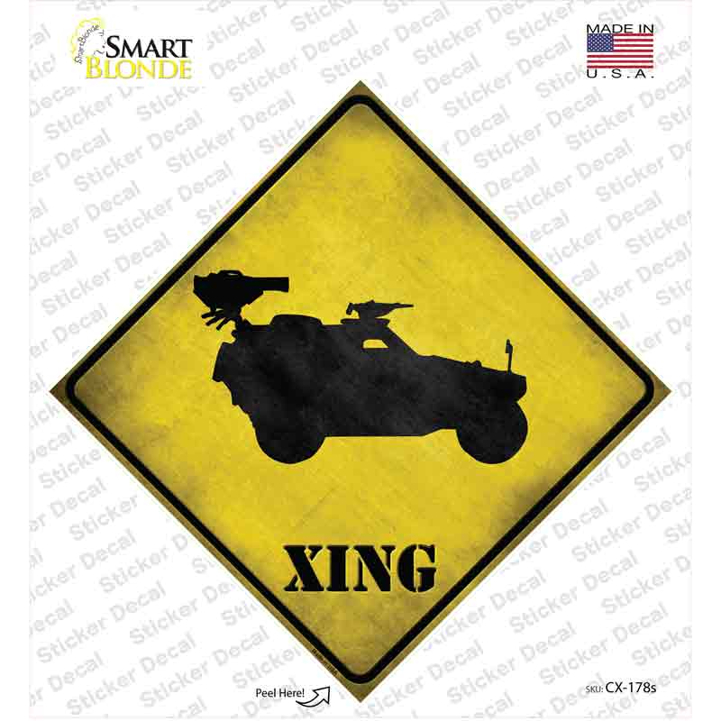 CX-178s-M Truck Mounted Weapon Xing Novelty Diamond Sticker Decal - Medium