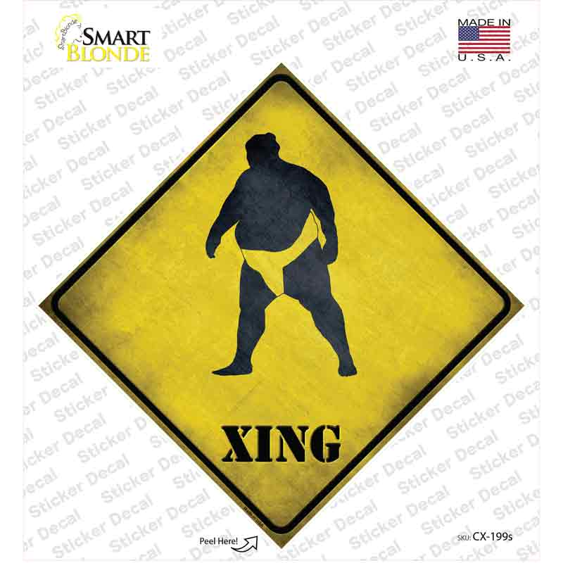 CX-199s-M Sumo Wrestler Xing Novelty Diamond Sticker Decal - Medium
