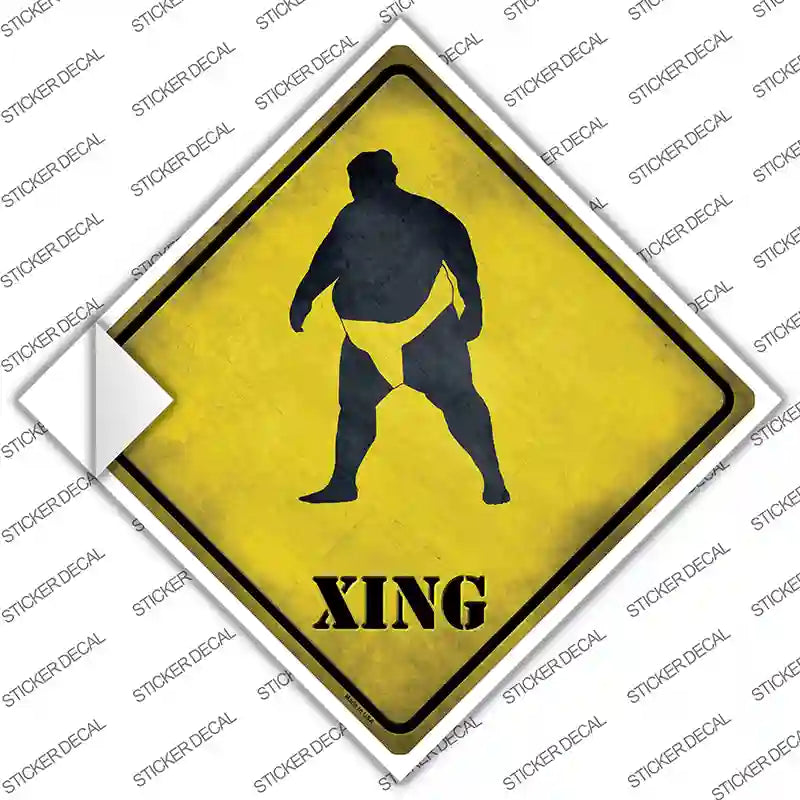 CX-199s-S Sumo Wrestler Xing Novelty Diamond Sticker Decal - Small