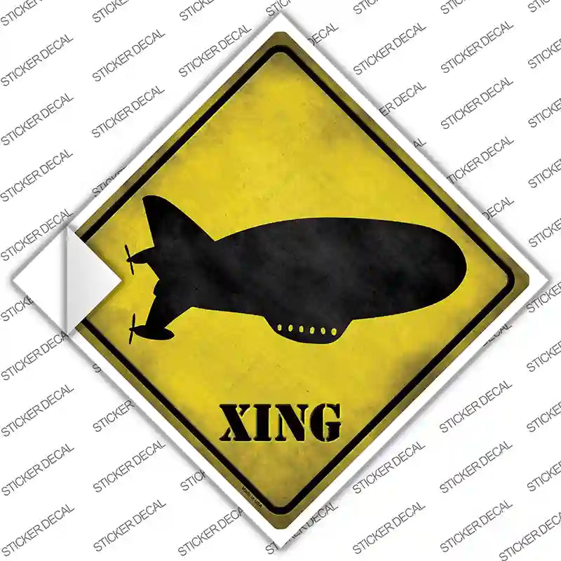 CX-201s-XL Modern Dirigible Xing Novelty Diamond Sticker Decal - Extra Large
