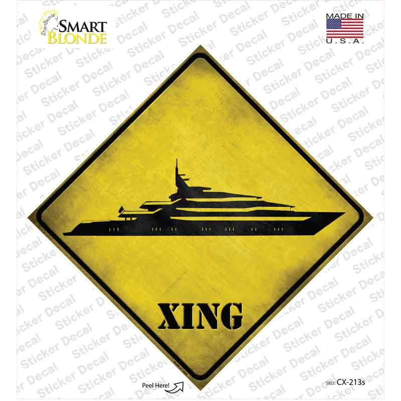 CX-213s-M Yacht Xing Novelty Diamond Sticker Decal - Medium