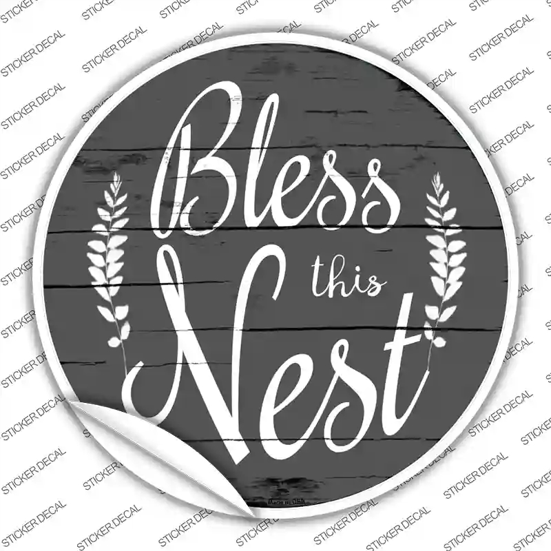 C-854s-L Bless the Nest Novelty Circle Sticker Decal - Large