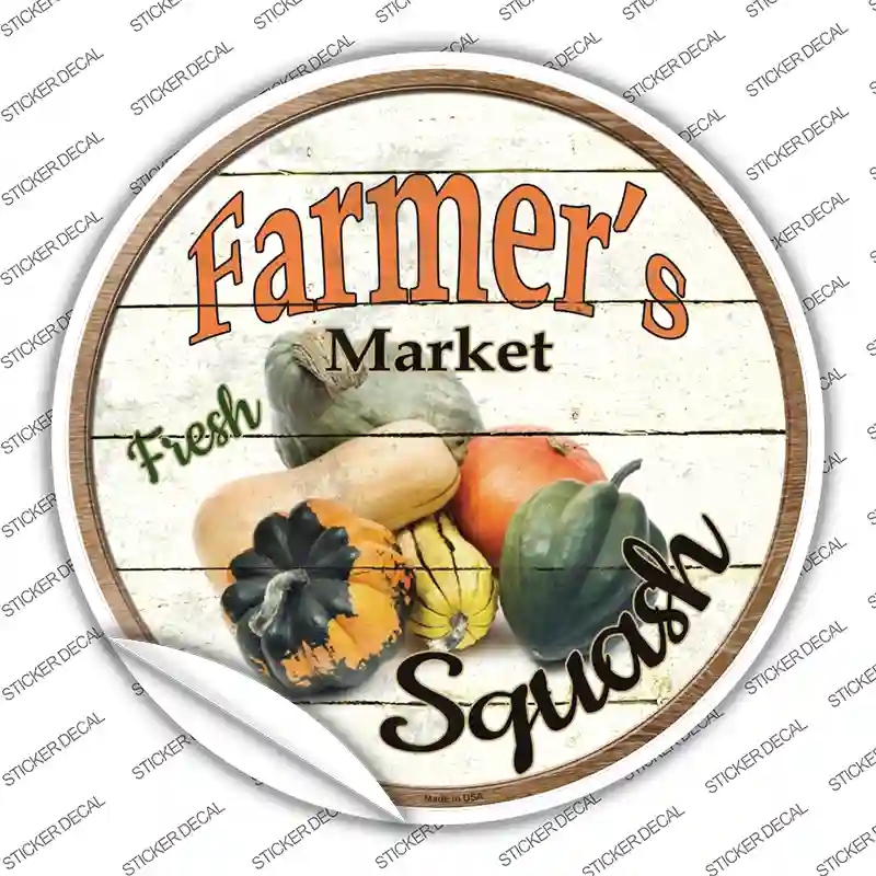 C-625s-S Farmers Market Squash Novelty Circle Sticker Decal - Small