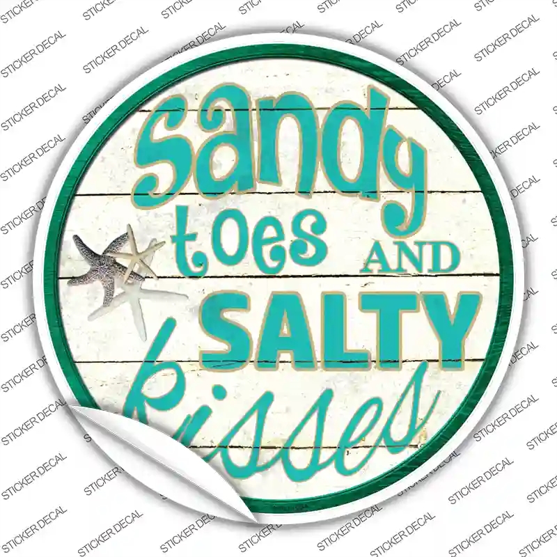 C-631s-S Sandy Toes Novelty Circle Sticker Decal - Small
