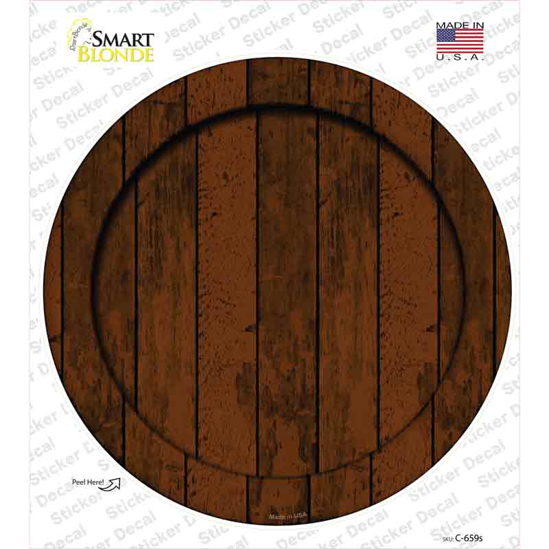 C-659s-M Wooden Background Novelty Circle Sticker Decal - Medium