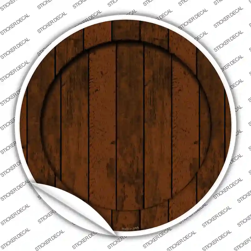 C-659s-S Wooden Background Novelty Circle Sticker Decal - Small
