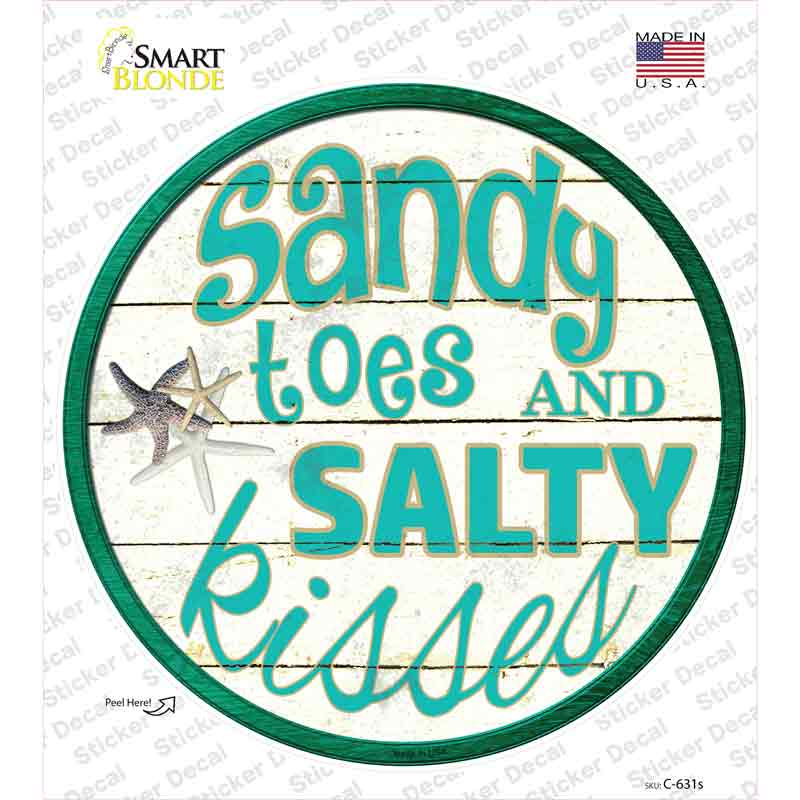 C-631s-M Sandy Toes Novelty Circle Sticker Decal - Medium