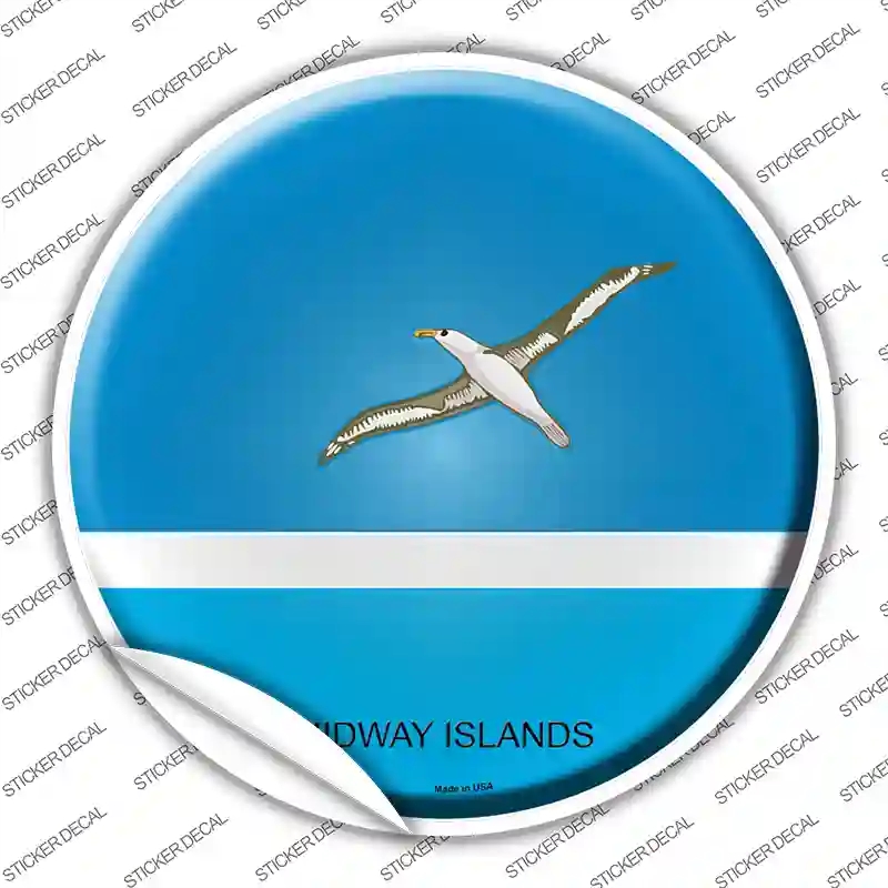 C-353s-XL Midway Islands Country Novelty Circle Sticker Decal - Extra Large