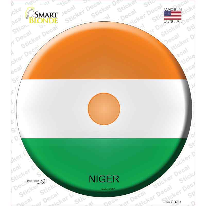 C-371s-M Niger Country Novelty Circle Sticker Decal - Medium