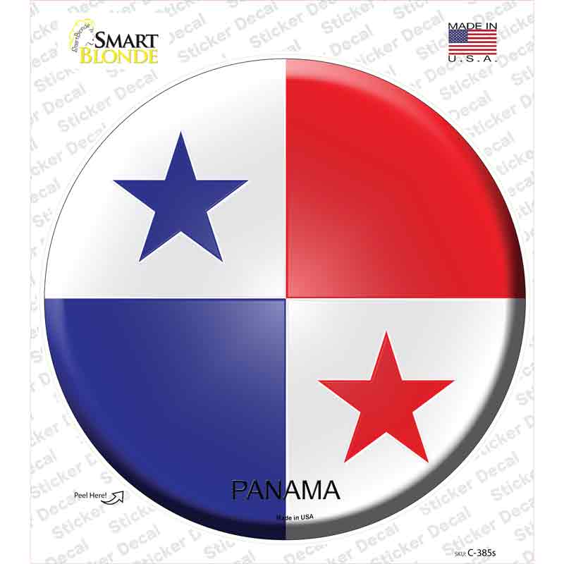 C-385s-M Panama Country Novelty Circle Sticker Decal - Medium