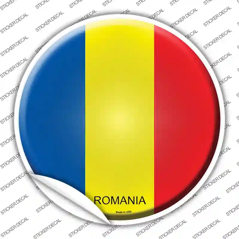 C-395s-XL Romania Country Novelty Circle Sticker Decal - Extra Large