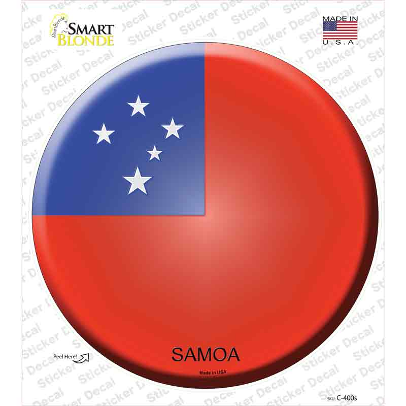 C-400s-M Samoa Country Novelty Circle Sticker Decal - Medium
