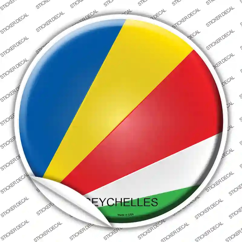 C-410s-S Seychelles Country Novelty Circle Sticker Decal - Small