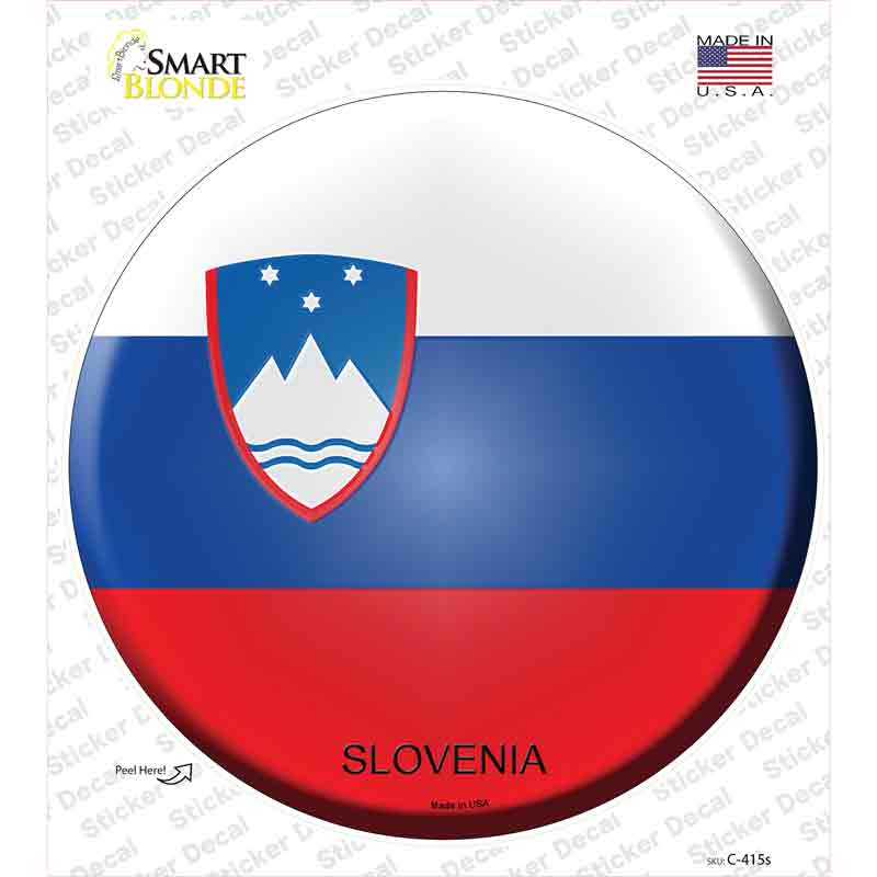 C-415s-M Slovenia Country Novelty Circle Sticker Decal - Medium