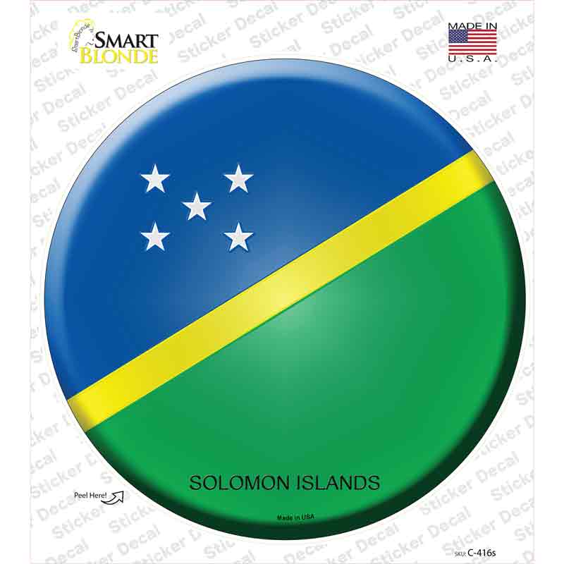 C-416s-M Solomon Islands Country Novelty Circle Sticker Decal - Medium