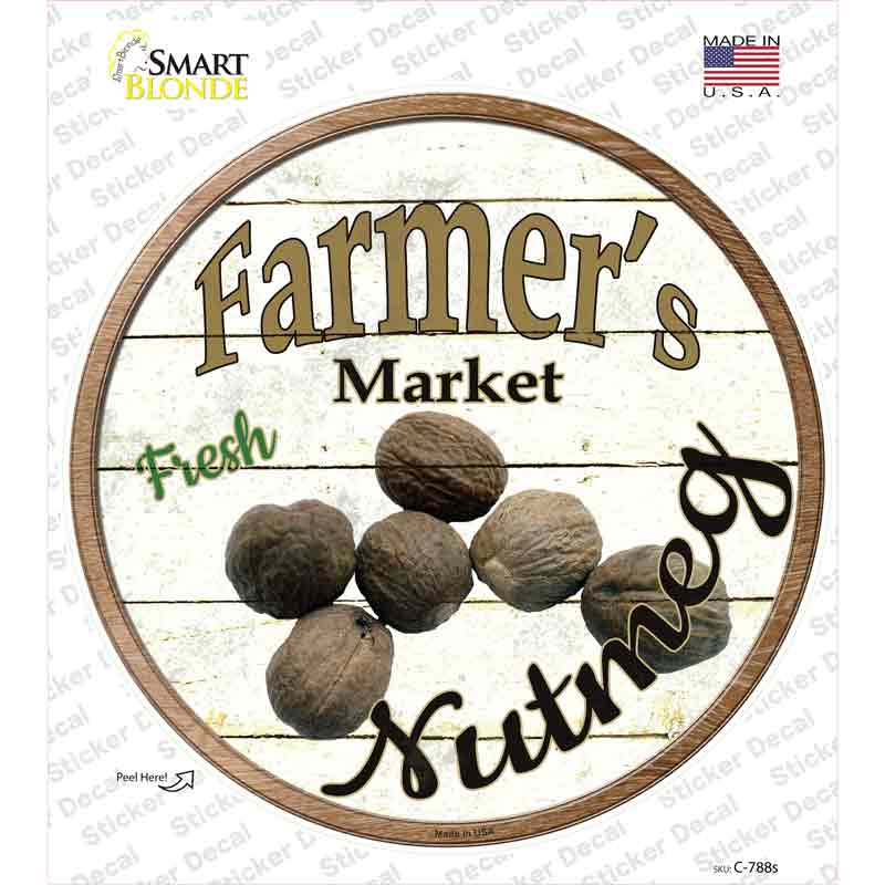 C-788s-M Farmers Market Nutmeg Novelty Circle Sticker Decal - Medium