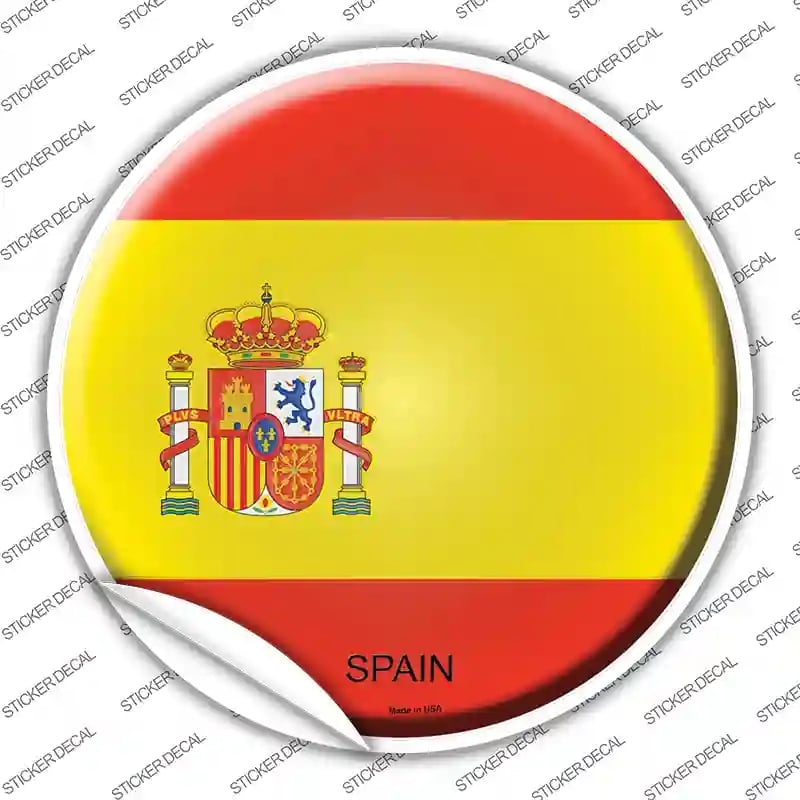 C-421s-XL Spain Country Novelty Circle Sticker Decal - Extra Large