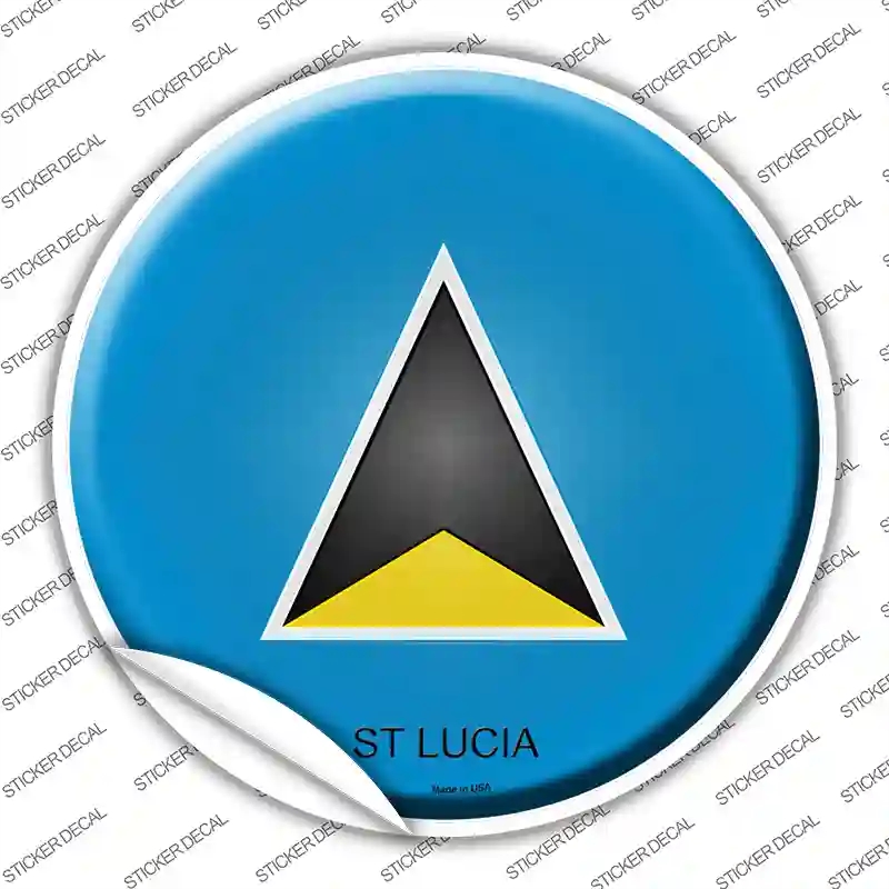 C-426s-S St Lucia Country Novelty Circle Sticker Decal - Small