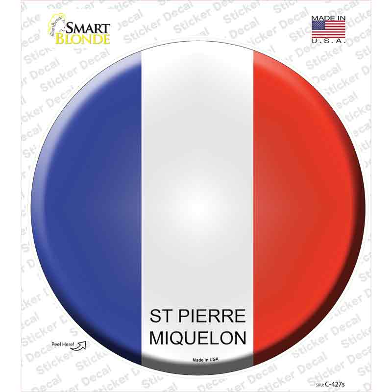 C-427s-M St Pierre Miquelon Country Novelty Circle Sticker Decal - Medium