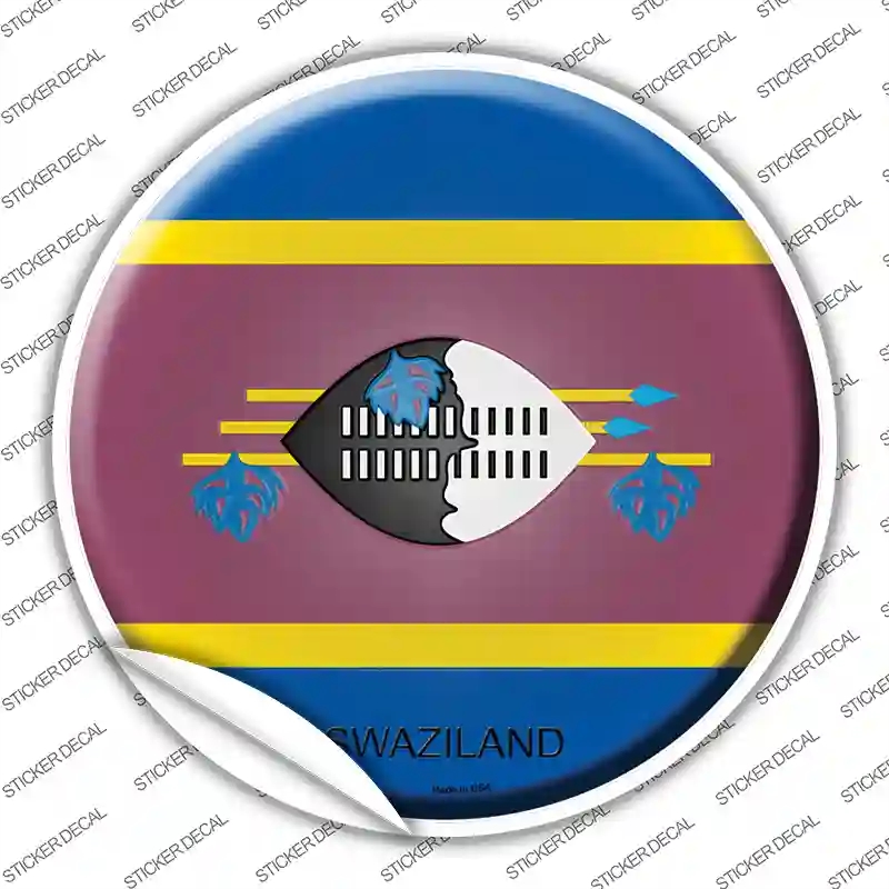 C-431s-S Swaziland Country Novelty Circle Sticker Decal - Small