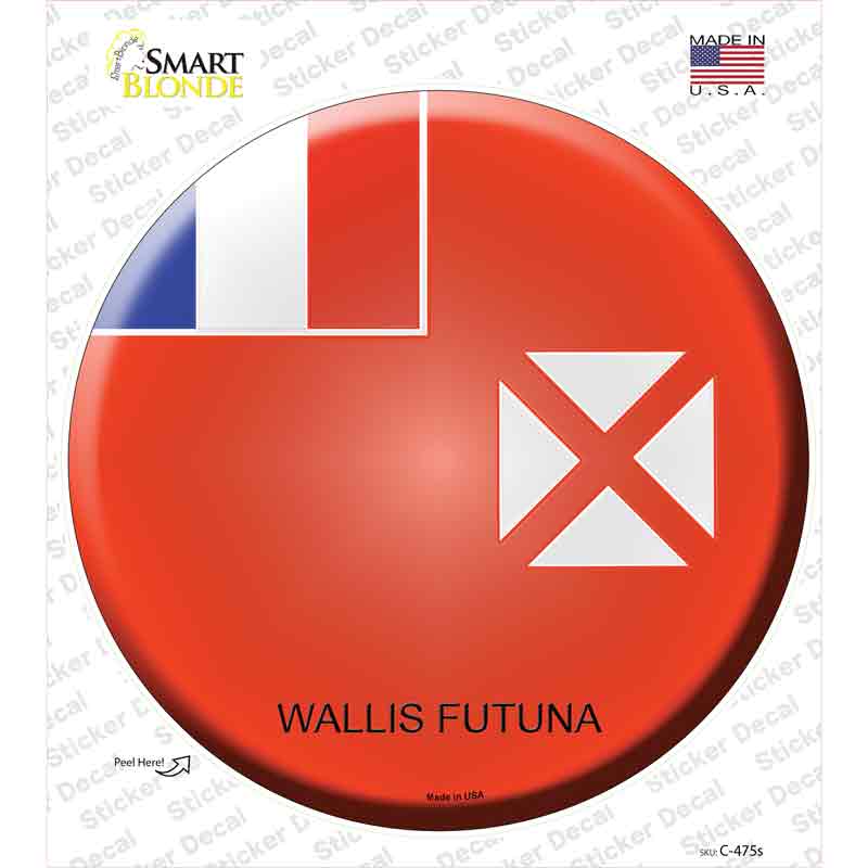 C-475s-M Wallis Futuna Country Novelty Circle Sticker Decal - Medium