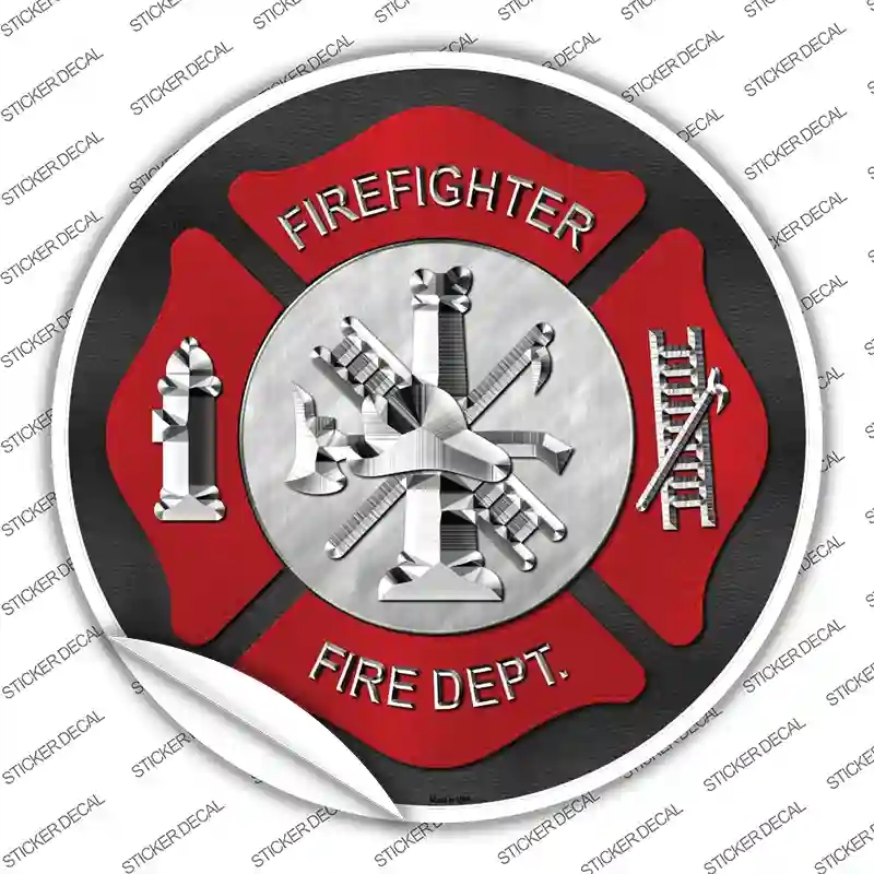 C-484s-XL Firefighter Novelty Circle Sticker Decal - Extra Large