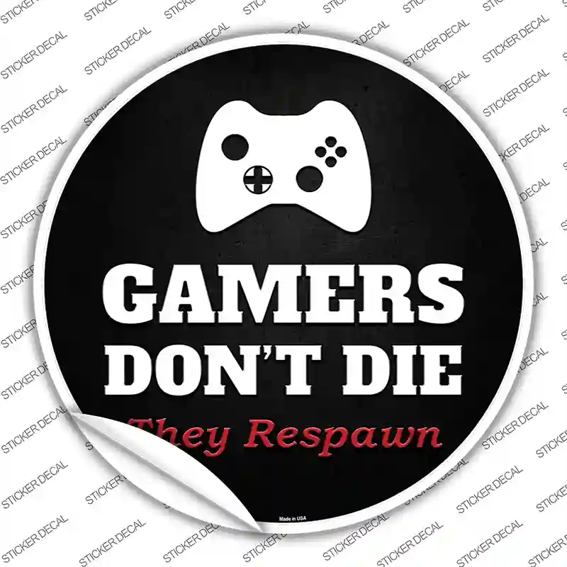 C-964s-L XBOX Gamers Dont Die Novelty Circle Sticker Decal - Large