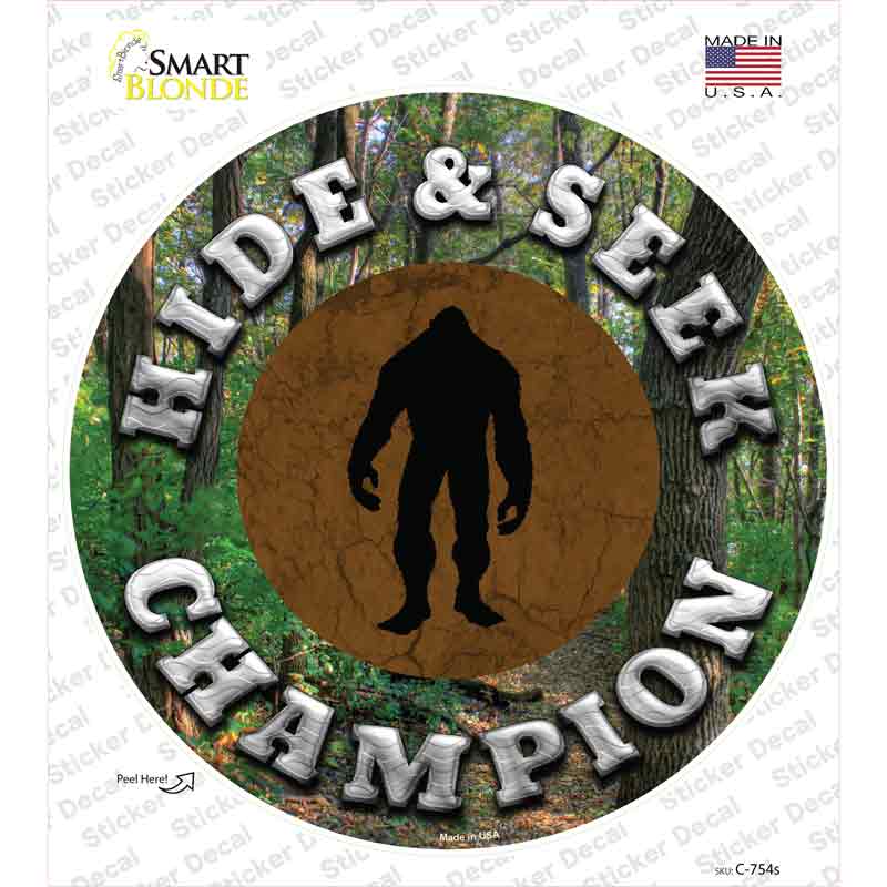 C-754s-M Hide & Seek Champion Bigfoot Novelty Circle Sticker Decal - Medium