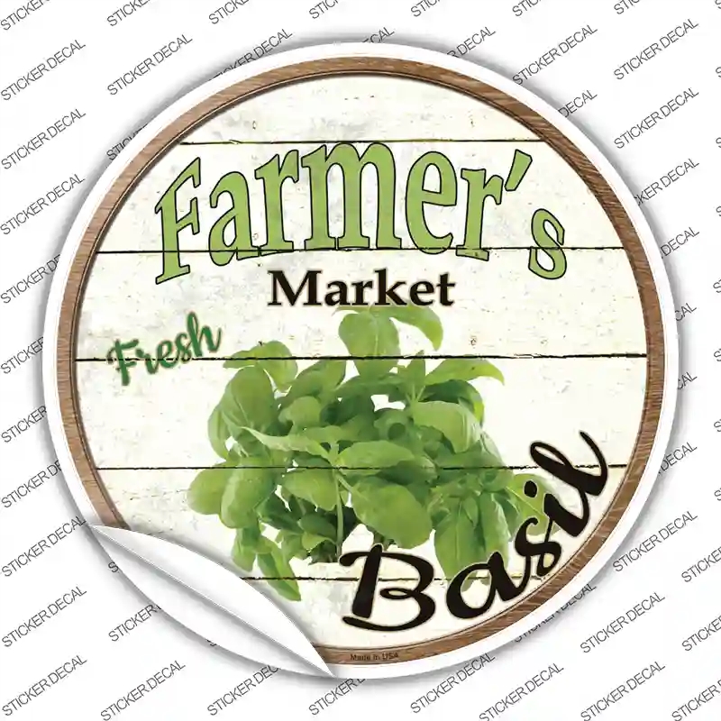 C-781s-L Farmers Market Basil Novelty Circle Sticker Decal - Large