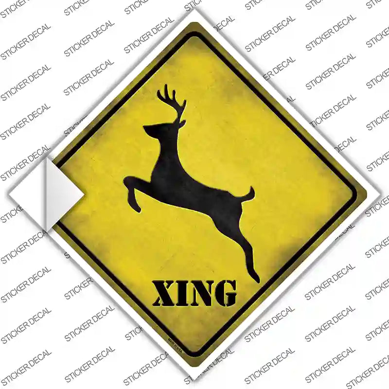 CX-030s-S Deer Xing Novelty Diamond Sticker Decal - Small