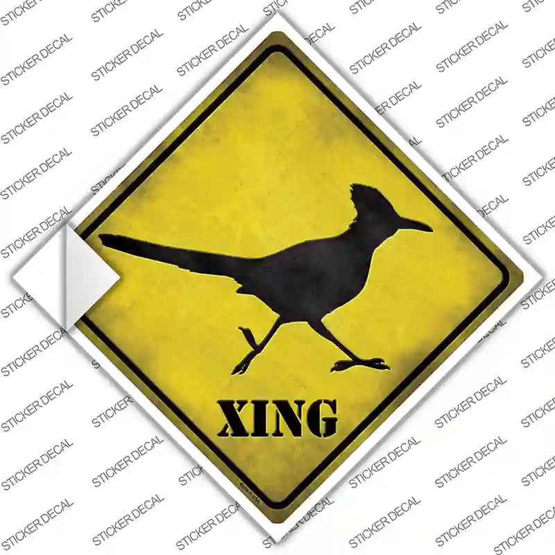 CX-033s-S Roadrunner Xing Novelty Diamond Sticker Decal - Small