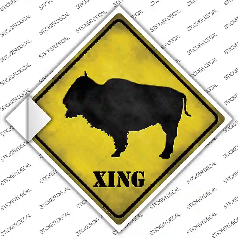 CX-054s-XL Buffalo Xing Novelty Diamond Sticker Decal - Extra Large