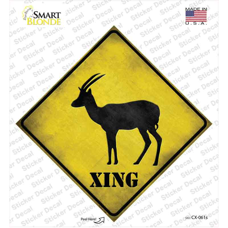CX-061s-M Antelope Xing Novelty Diamond Sticker Decal - Medium