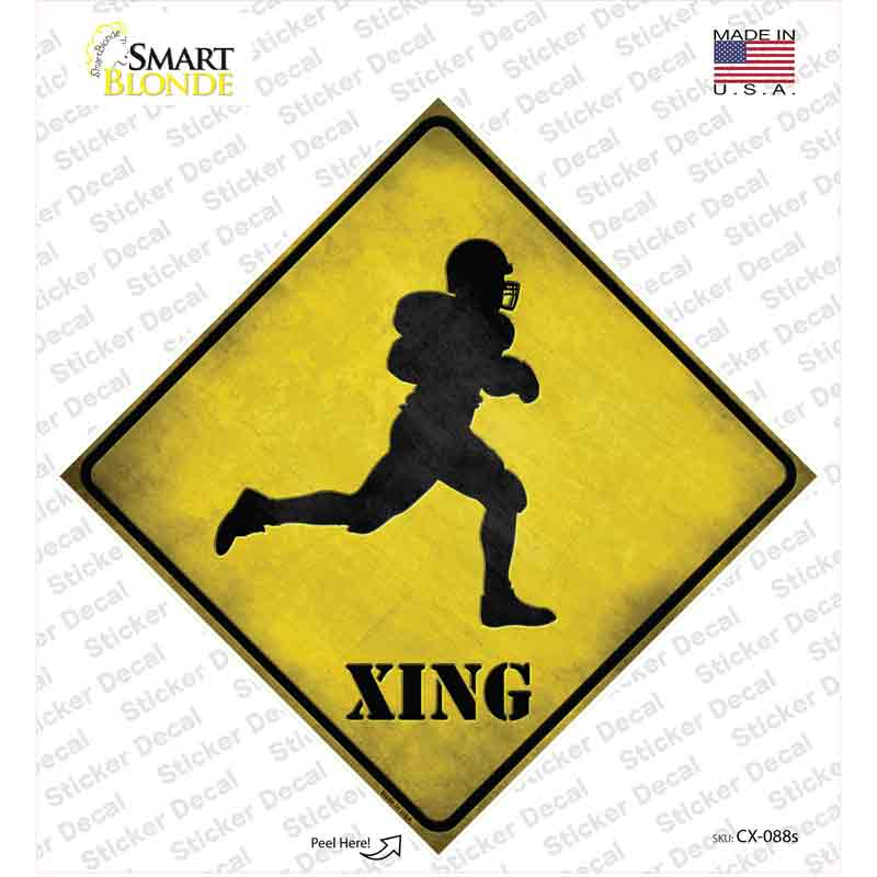 CX-088s-M Football Xing Novelty Diamond Sticker Decal - Medium