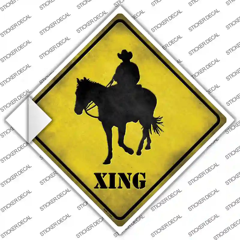 CX-080s-L Cowboy Xing Novelty Diamond Sticker Decal - Large