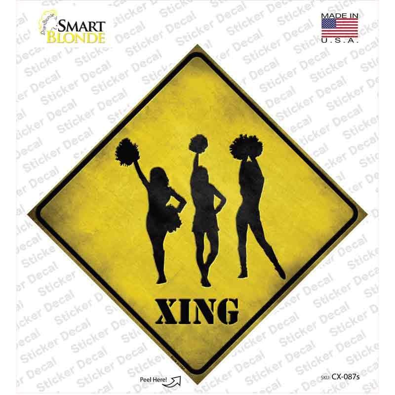 CX-087s-M Cheerleaders Xing Novelty Diamond Sticker Decal - Medium