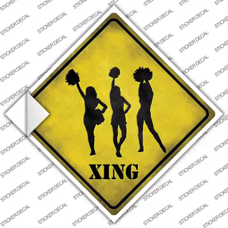 CX-087s-XL Cheerleaders Xing Novelty Diamond Sticker Decal - Extra Large