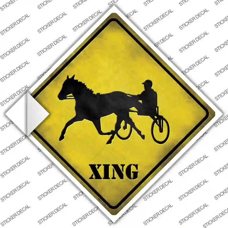 CX-099s-XL Harness Racing Xing Novelty Diamond Sticker Decal - Extra Large