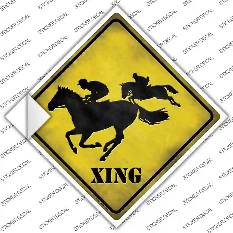 CX-100s-S Horse Racing Xing Novelty Diamond Sticker Decal - Small
