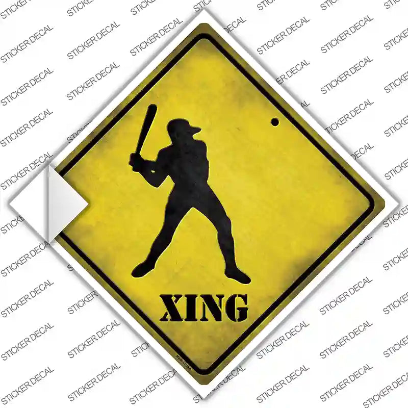 CX-104s-XL Baseball Xing Novelty Diamond Sticker Decal - Extra Large