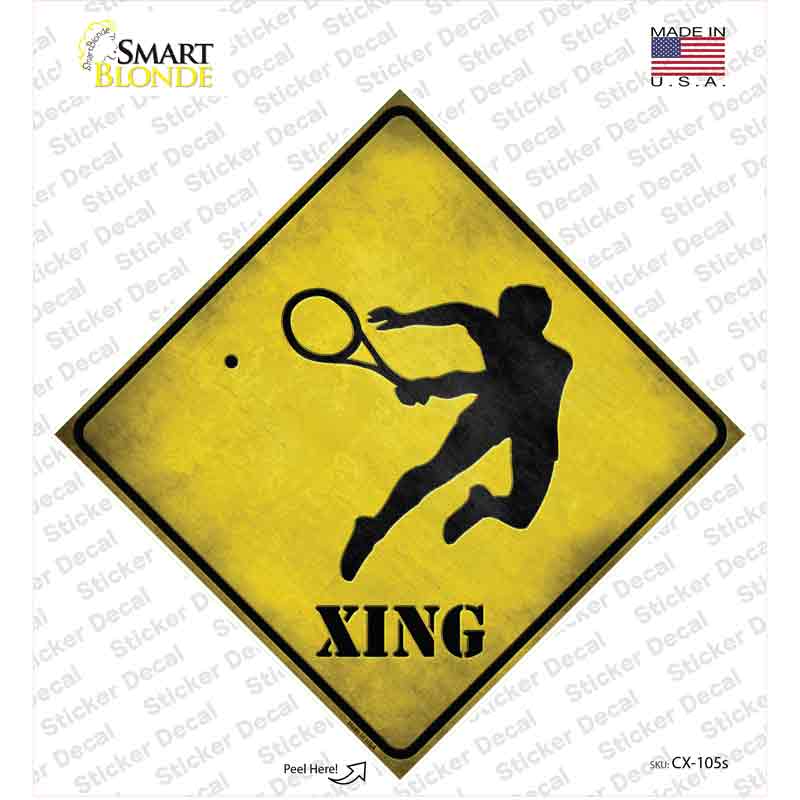 CX-105s-M Tennis Xing Novelty Diamond Sticker Decal - Medium