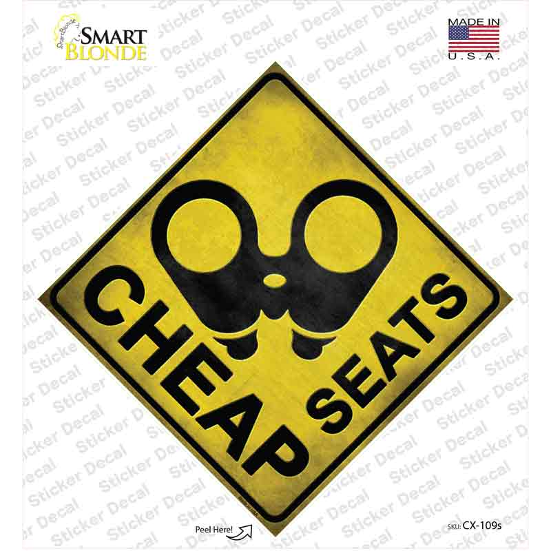 CX-109s-M Cheap Seats Novelty Diamond Sticker Decal - Medium