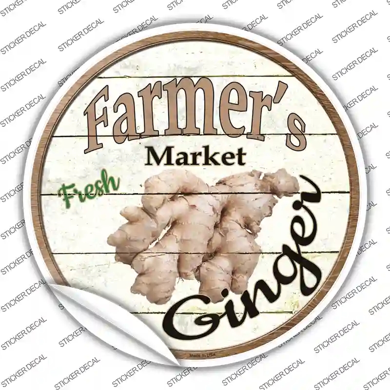 C-794s-S Farmers Market Ginger Novelty Circle Sticker Decal - Small
