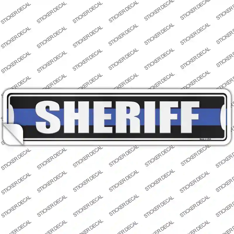 K-1630s-S Sheriff Blue Line Novelty Narrow Sticker Decal - Small