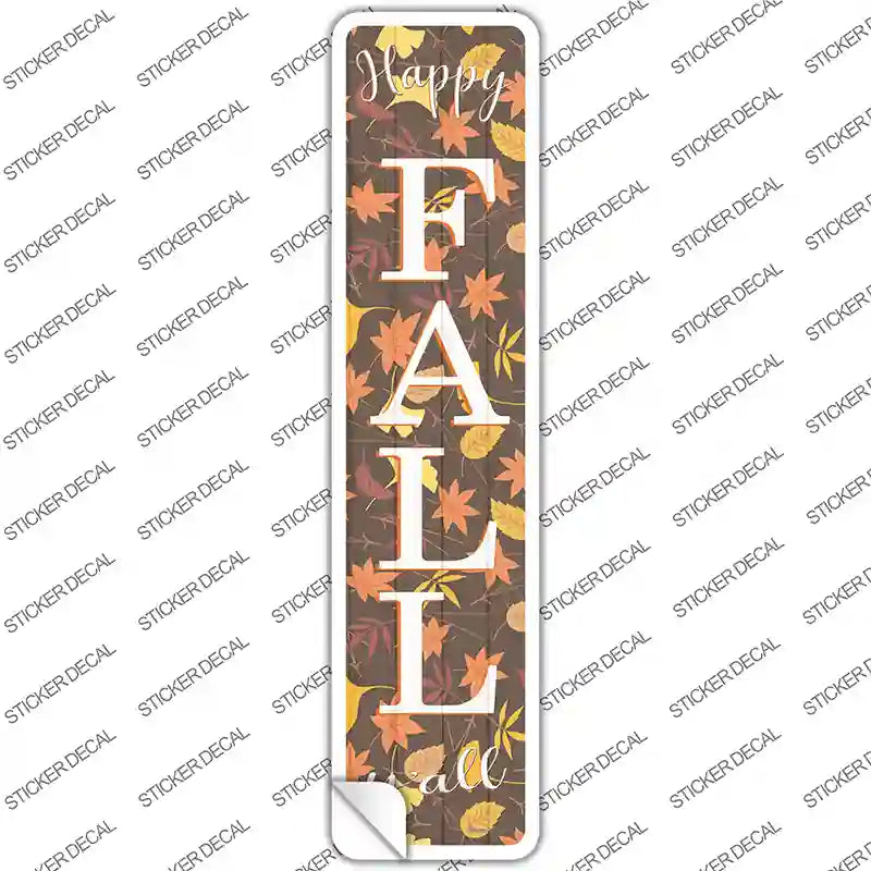 K-1641s-S Happy Fall Yall Leaves Novelty Narrow Sticker Decal - Small