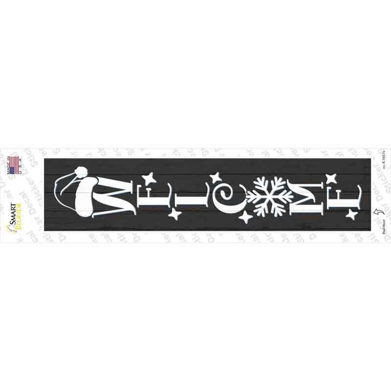 K-1657s-M Welcome Hat Black Novelty Narrow Sticker Decal - Medium