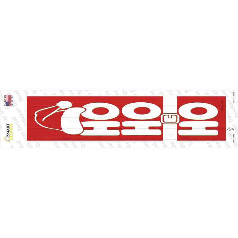 K-1667s-M Ho Ho Ho Red Novelty Narrow Sticker Decal - Medium